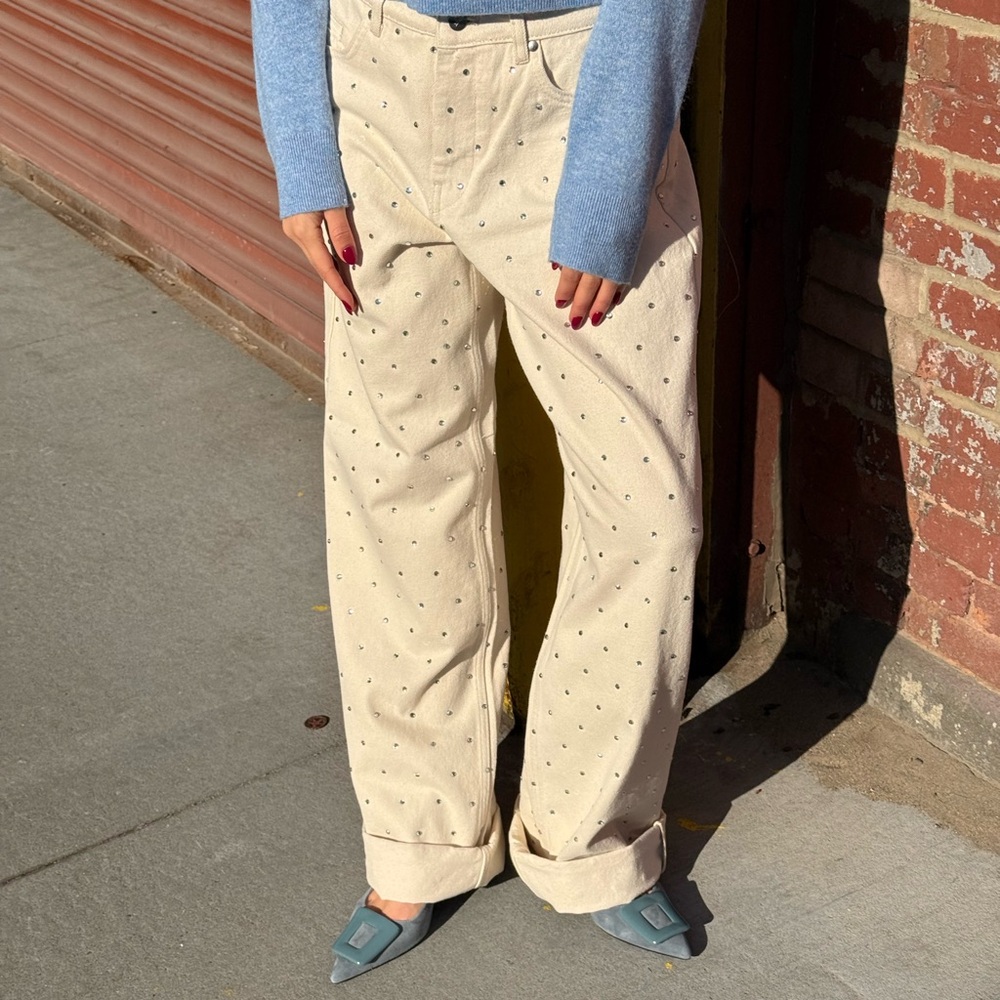 Pilcro Sparkle Relaxed Cuff Jeans